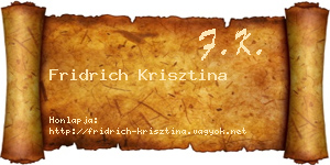 Fridrich Krisztina névjegykártya