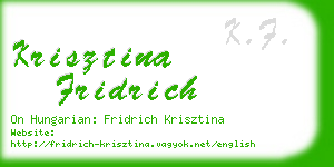 krisztina fridrich business card